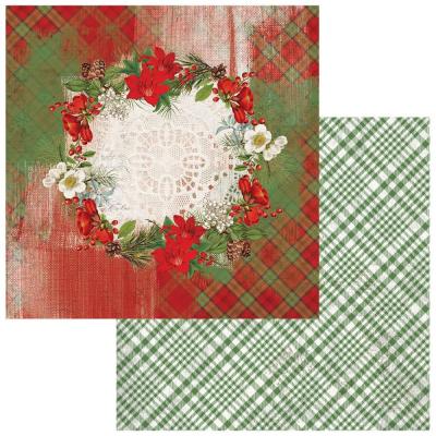 49 and Market Designpapier Evergreen Season - Ceremonious Poinsettias